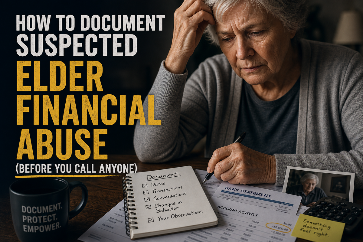 How to Document Suspected Elder Financial Abuse (Before You Call Anyone)