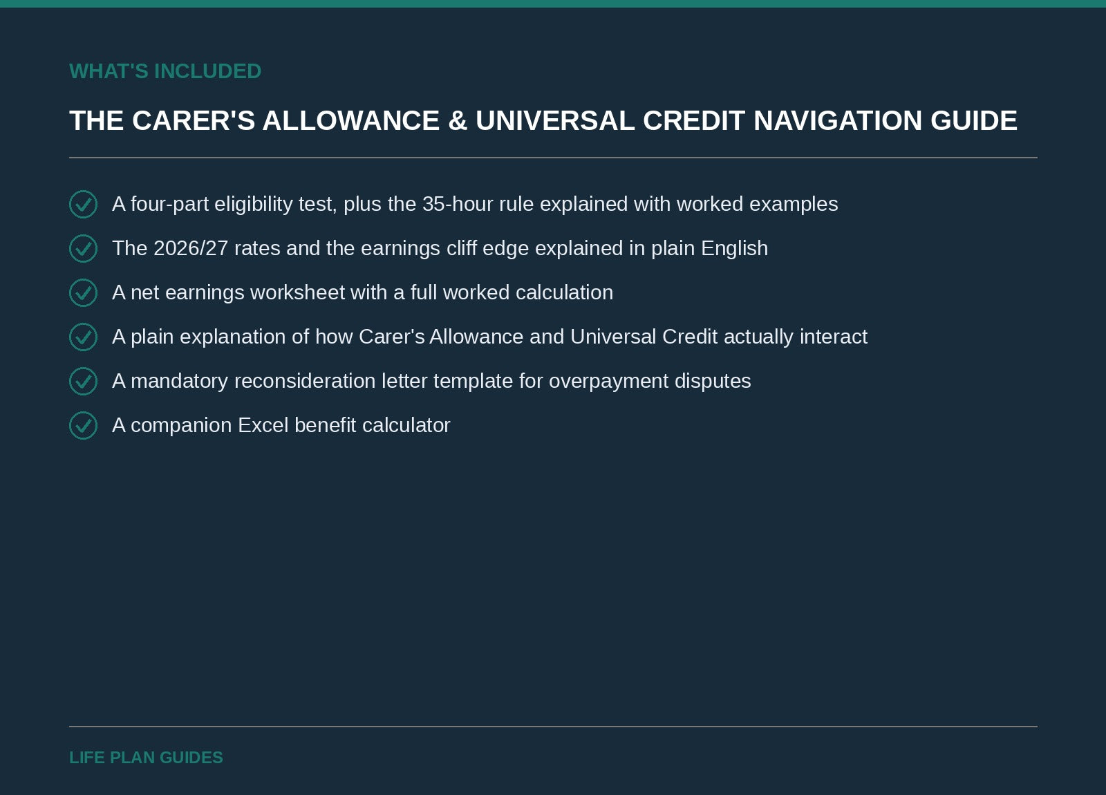 What's included in The Carer's Allowance & Universal Credit Navigation Guide
