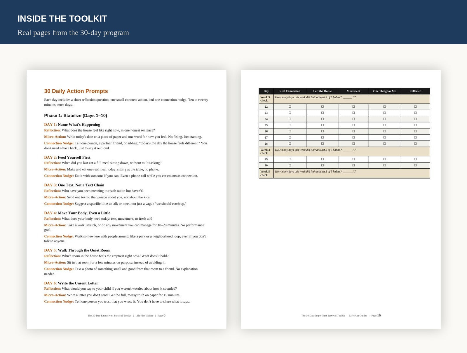 Inside the toolkit preview pages