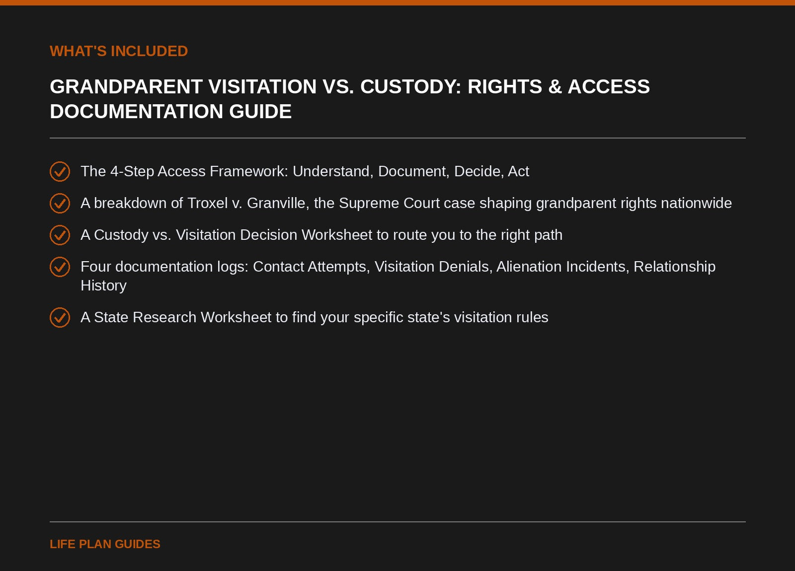 What's included in the Grandparent Visitation vs. Custody guide