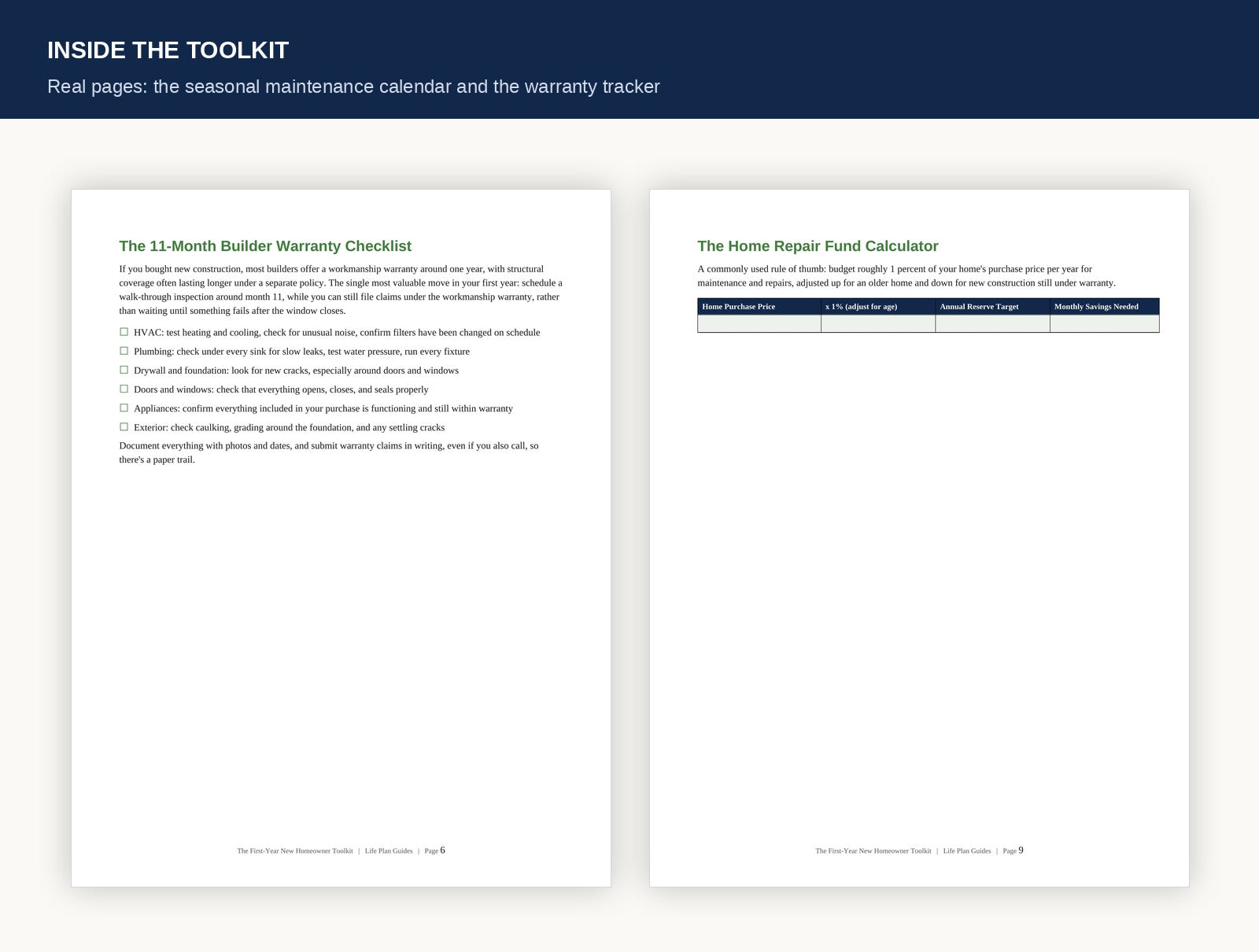 The First-Year New Homeowner Toolkit