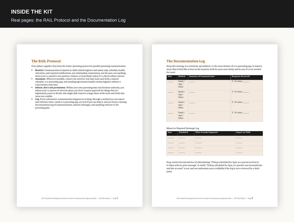 The Parallel Parenting Protocol & Low-Contact Communication Agreement Kit