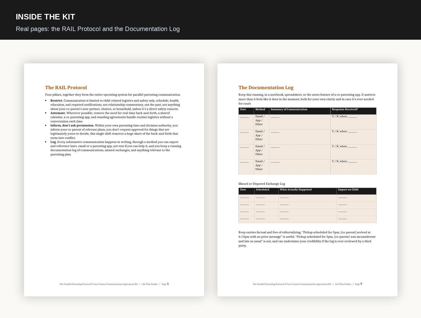The Parallel Parenting Protocol & Low-Contact Communication Agreement Kit