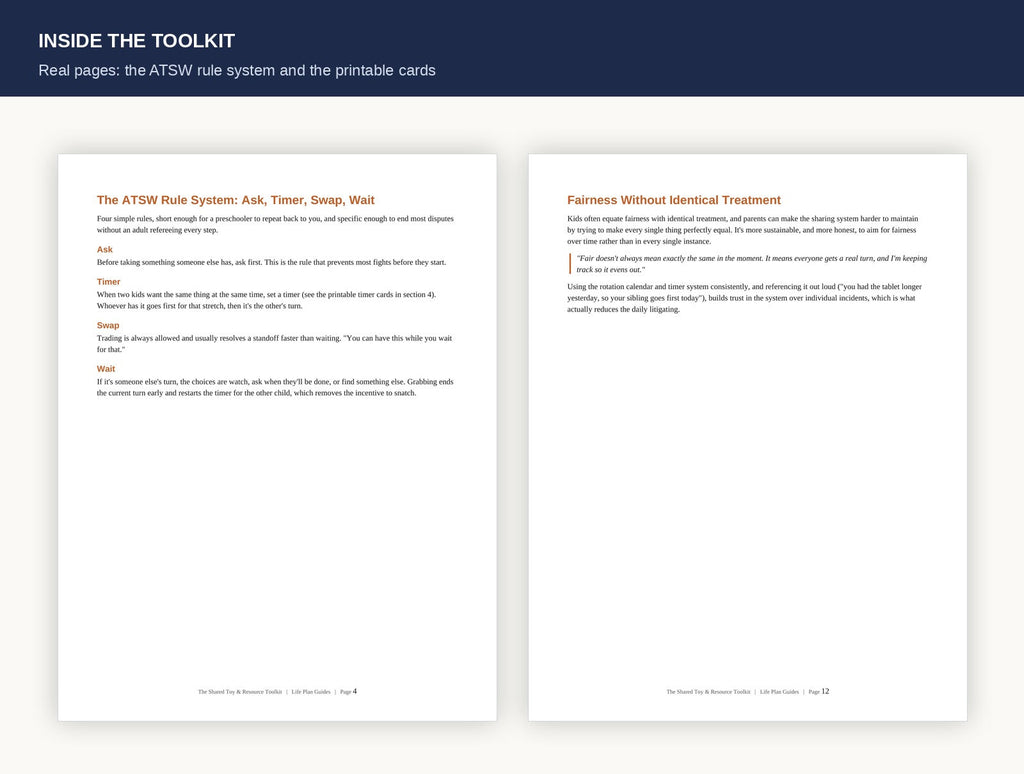 Inside preview of the Shared Toy & Resource Toolkit