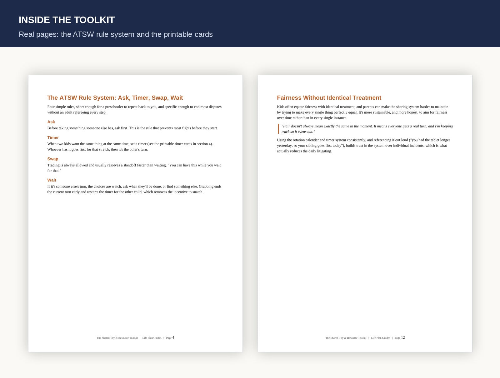 Inside preview of the Shared Toy & Resource Toolkit