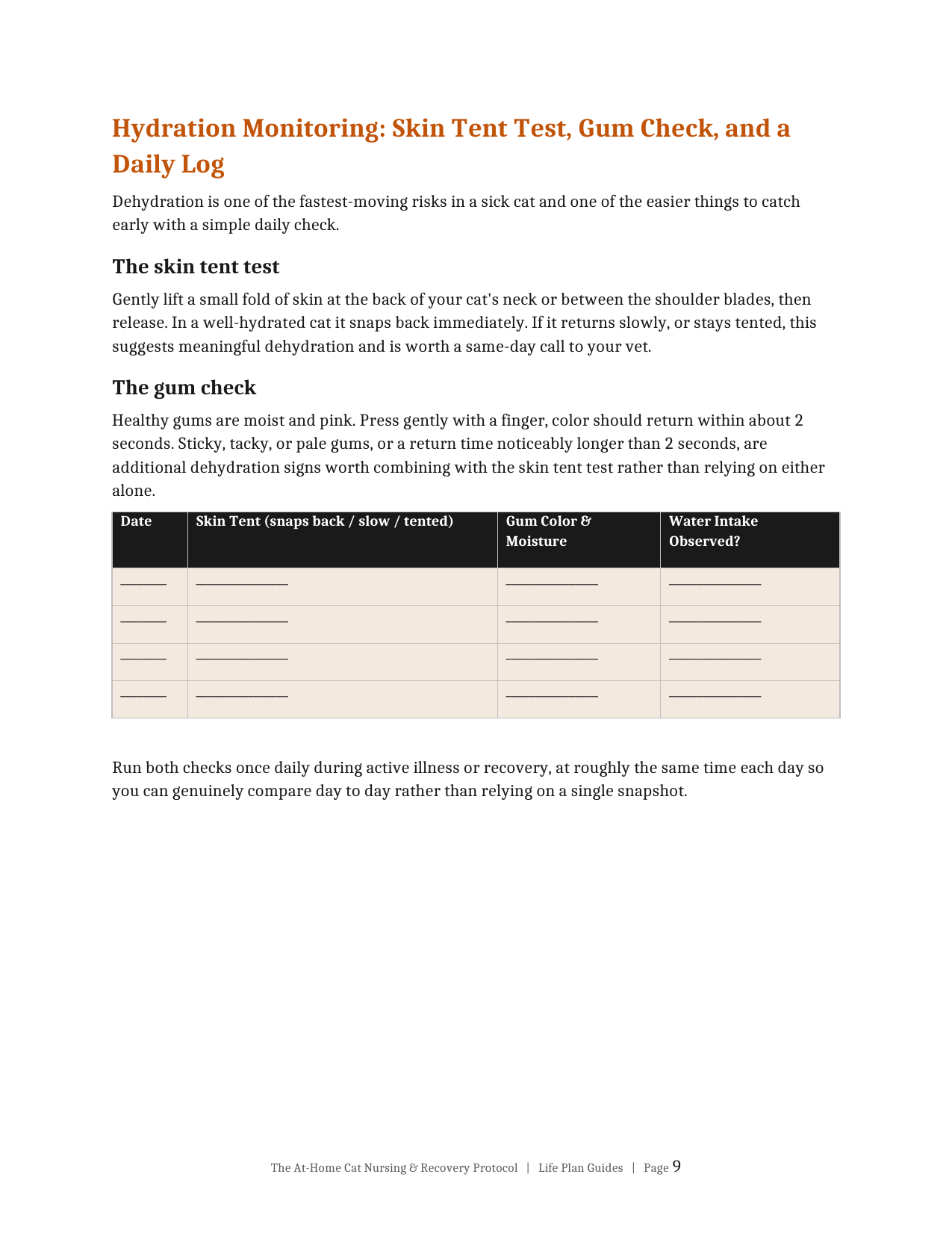 The At-Home Cat Nursing & Recovery Protocol, interior page preview